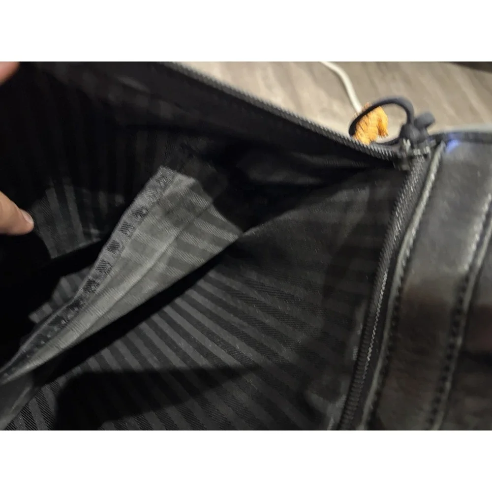 TUMI Alpha Leather Laptop Briefcase - 9674D3 - Black Travel Bag
